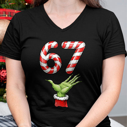Santa Six Seven 67 Meme Christmas 67 Candy Cane Kids Boys T-Shirt - Christmas Unisex T-Shirt/Hoodie/Sweatshirt - NGHL00