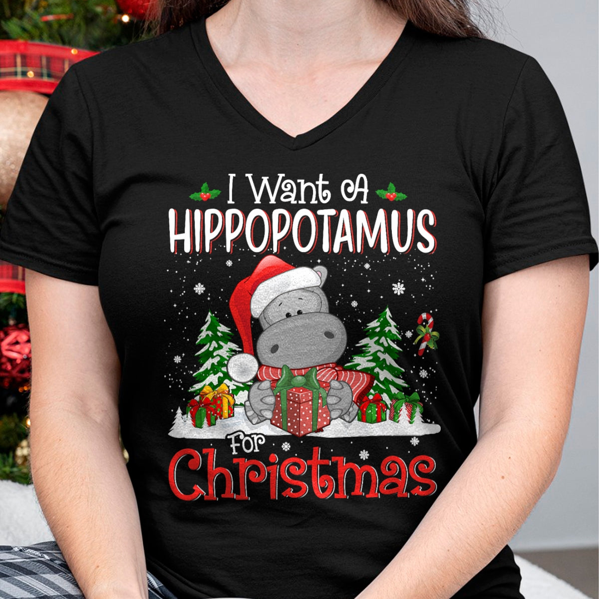 I Want A Hippopotamus For Christmas Xmas Hippo for Kid Women T-Shirt - Christmas Unisex T-Shirt/Hoodie/Sweatshirt - NGHL00