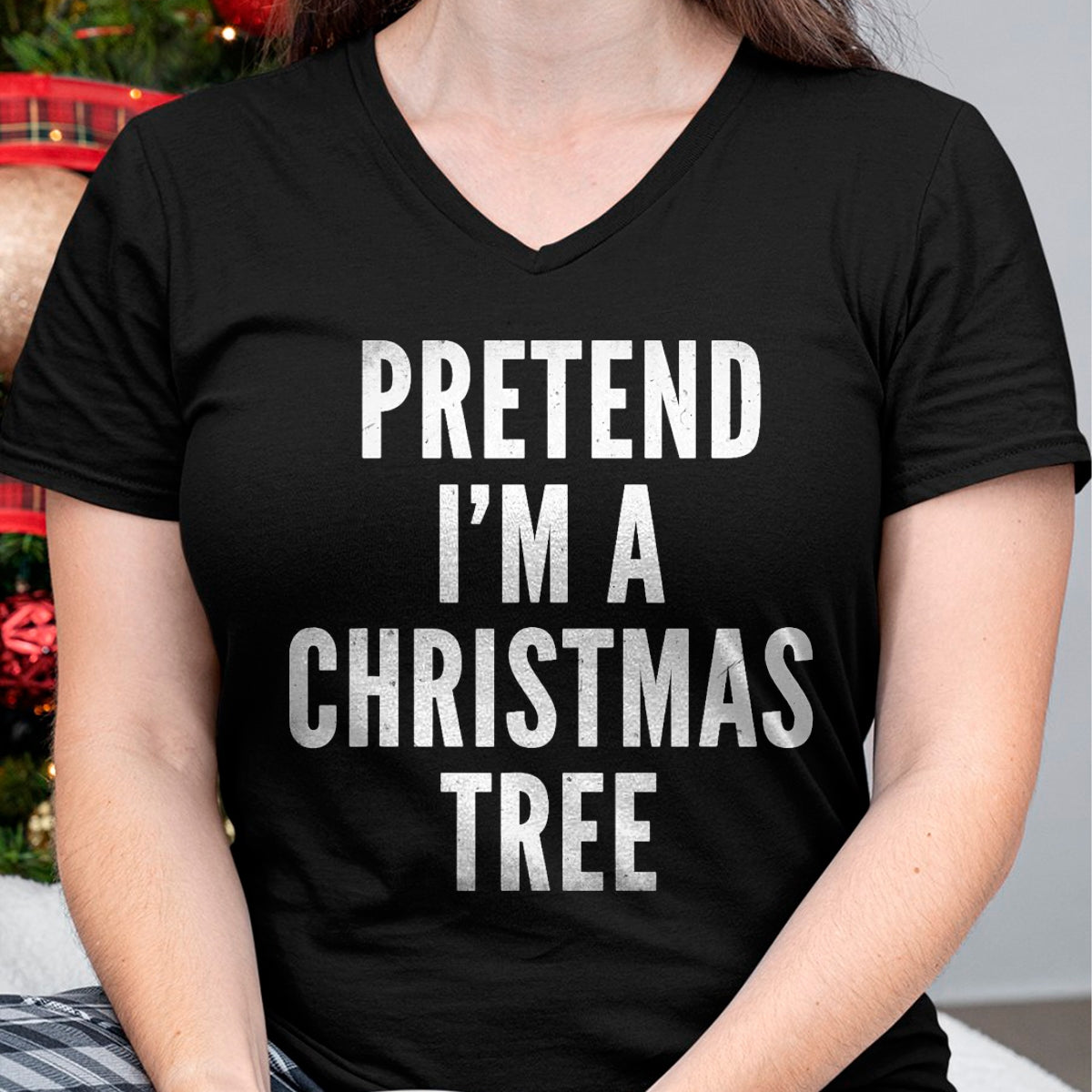 Funny Pretend Im A Christmas Tree Adult Christmas Costume T-Shirt - Christmas Unisex T-Shirt/Hoodie/Sweatshirt - NGHL00
