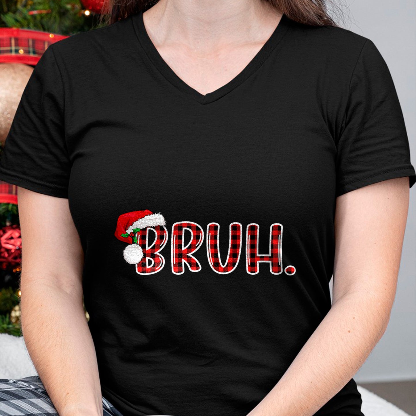 Bruh Funny Christmas Plaid Teens Boys Kids Xmas Pajamas T-Shirt - Christmas Unisex T-Shirt/Hoodie/Sweatshirt - NGHL00