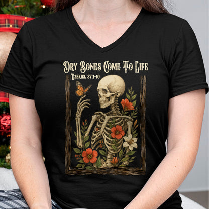 Christian Faith Dry Bones Come to Life Skeleton Floral T-Shirt - Halloween Unisex T-Shirt/Hoodie - NGHL00 (Copy)