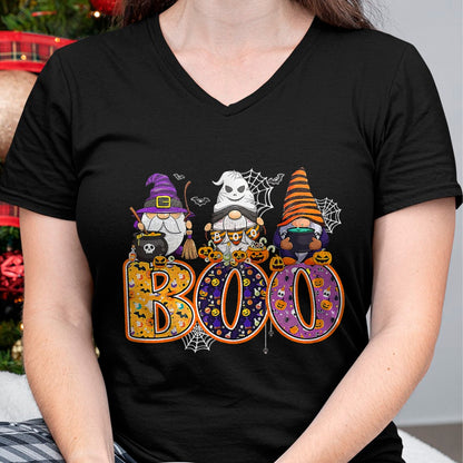 Funny Boo Witch Sipders Pumpkins Happy Halloween Gnome T-Shirt - Halloween Unisex T-Shirt/Hoodie - NGHL00