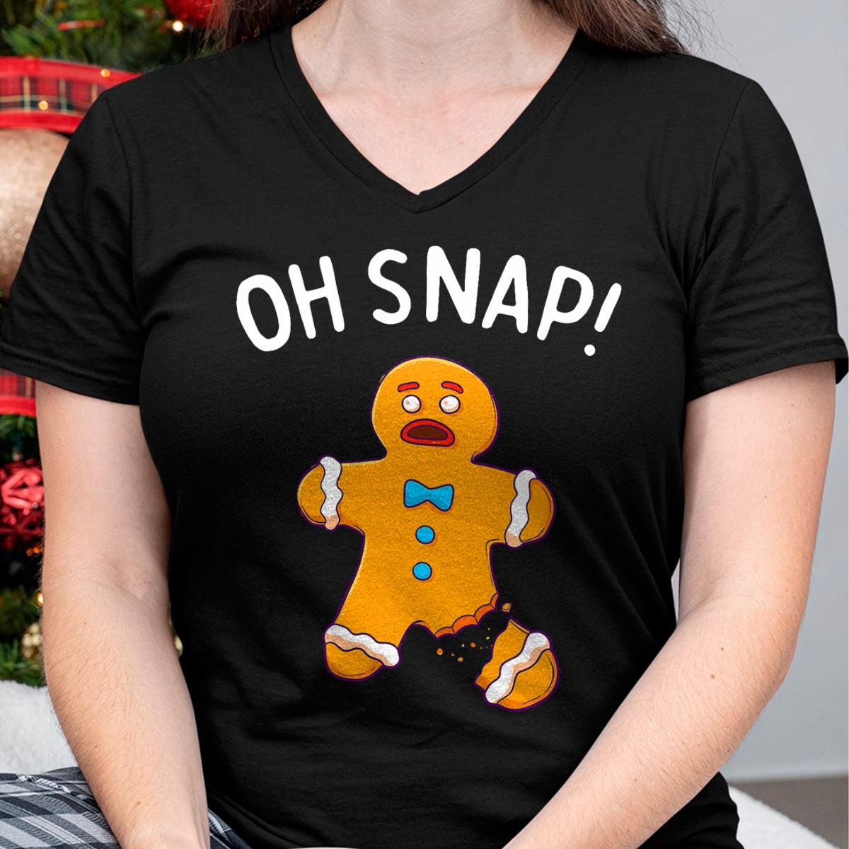 Gingerbread Man Oh Snap Christmas Funny Cookie Baking Gift Short Sleeve T-Shirt - Christmas Unisex T-Shirt/Hoodie/Sweatshirt - NGHL00 (Copy)