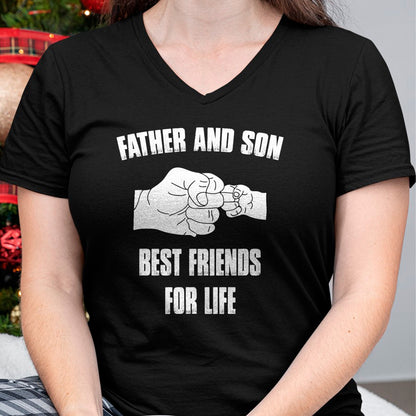 Father Son Best Friends for Life Fist Bump T-Shirt - Gift From Dad Unisex T-Shirt/Hoodie - NGHL00 (SKUT-2310EMAILDS-26)