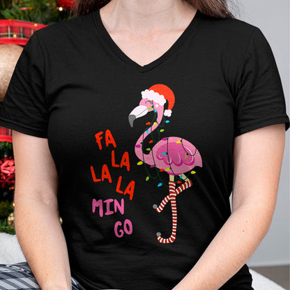 Fa La La Mingo Flamingo Christmas Tropical Xmas Tree Lights T-Shirt - Christmas Unisex T-Shirt/Hoodie/Sweatshirt - NGHL00