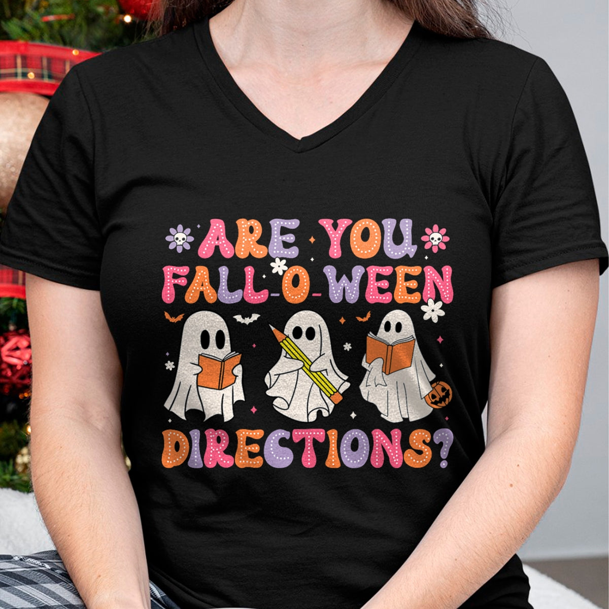 Are You Fall O Ween Directions Teacher Halloween Ghost T-Shirt - Halloween Unisex T-Shirt/Hoodie - NGHL00 (Copy)
