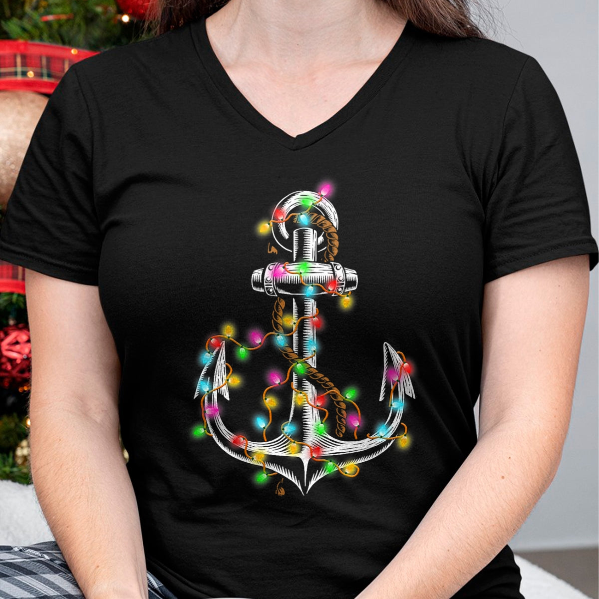 Christmas Lights Boating Sailing Cruise Boat Gifts T-Shirt - Christmas Unisex T-Shirt/Hoodie/Sweatshirt - NGHL00