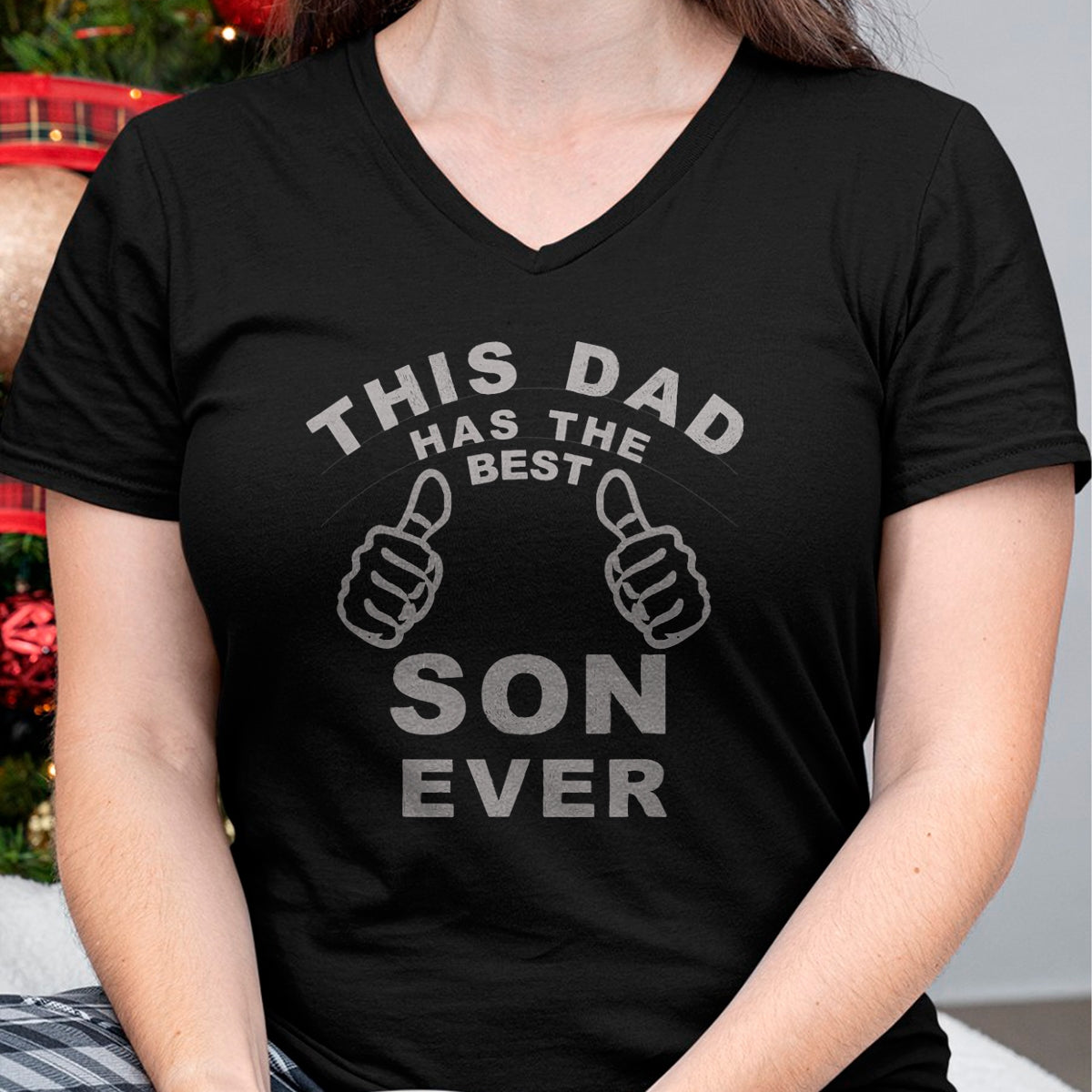 This Dad Has The Best Son Ever Funny Fathers Day From Son T-Shirt - Gift From Dad Unisex T-Shirt/Hoodie - NGHL00 (SKUT-2310EMAILDS-45)