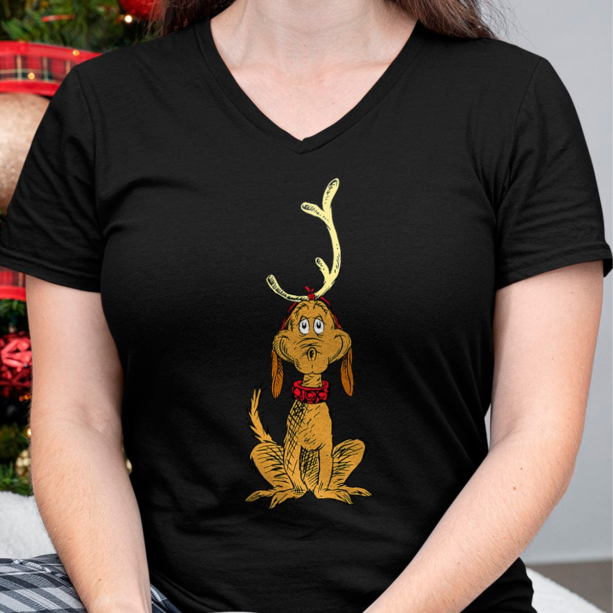Dr. Seuss mens Classic Dr Seuss Reindeer Max T shirt, Black, Small US - Christmas Unisex T-Shirt/Hoodie/Sweatshirt - NGHL00
