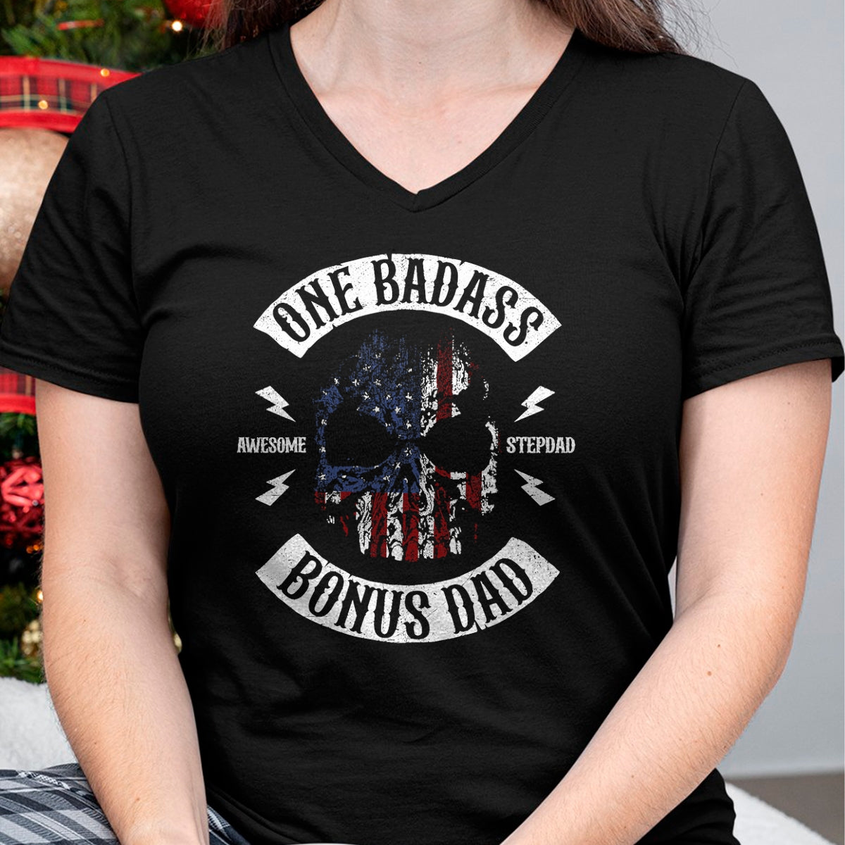 One Badass Bonus Stepdad Birthday Step Dad Fathers Day Gift T-Shirt - Gift From Dad Unisex T-Shirt/Hoodie - NGHL00 (SKUT-2310EMAILDS-41)