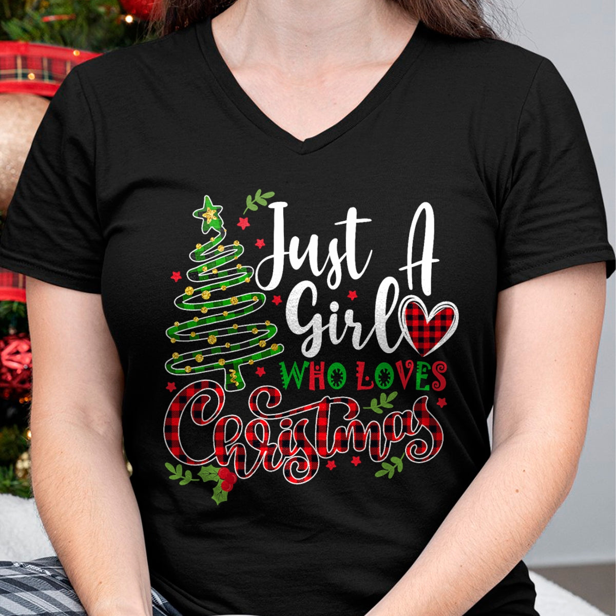 Just a Girl who Loves Christmas a Gift for XMAS Women Girls T-Shirt - Christmas Unisex T-Shirt/Hoodie/Sweatshirt - NGHL00
