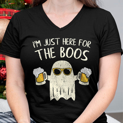 Im Just Here for the Boos Funny Gift Halloween Ghost T-Shirt - Halloween Unisex T-Shirt/Hoodie - NGHL00