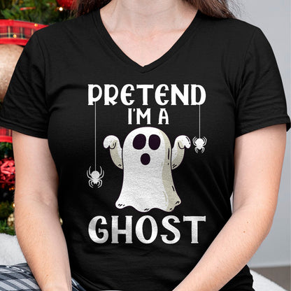 Funny Pretend I'm A Ghost Lazy Halloween Costume T-Shirt - Halloween Unisex T-Shirt/Hoodie - NGHL00