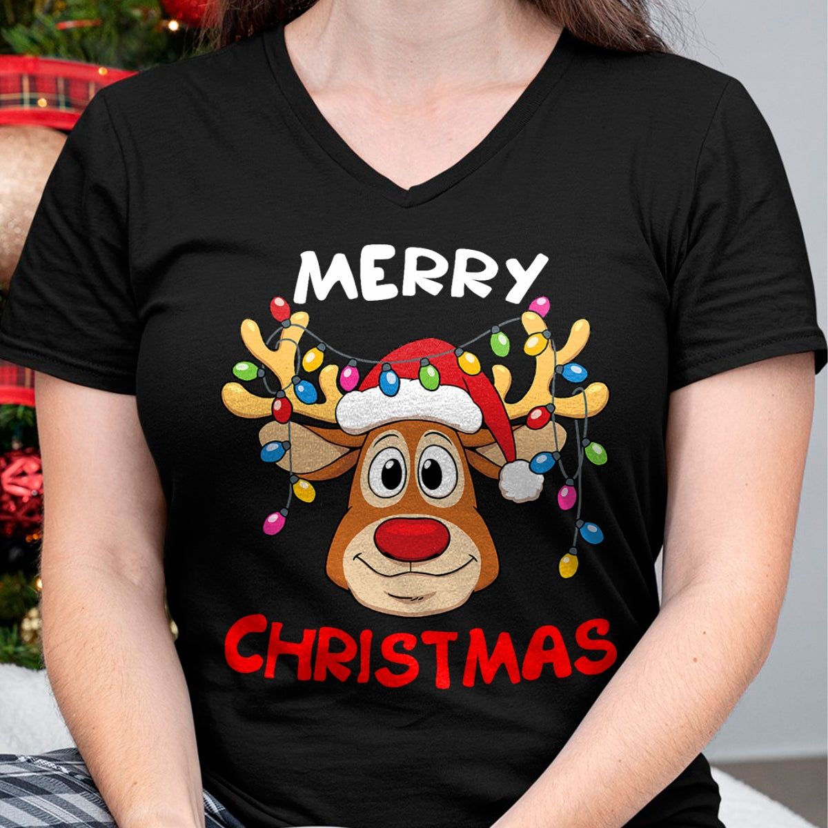 Merry Christmas Reindeer Xmas Family Men Women T-Shirt - Christmas Unisex T-Shirt/Hoodie/Sweatshirt - NGHL00