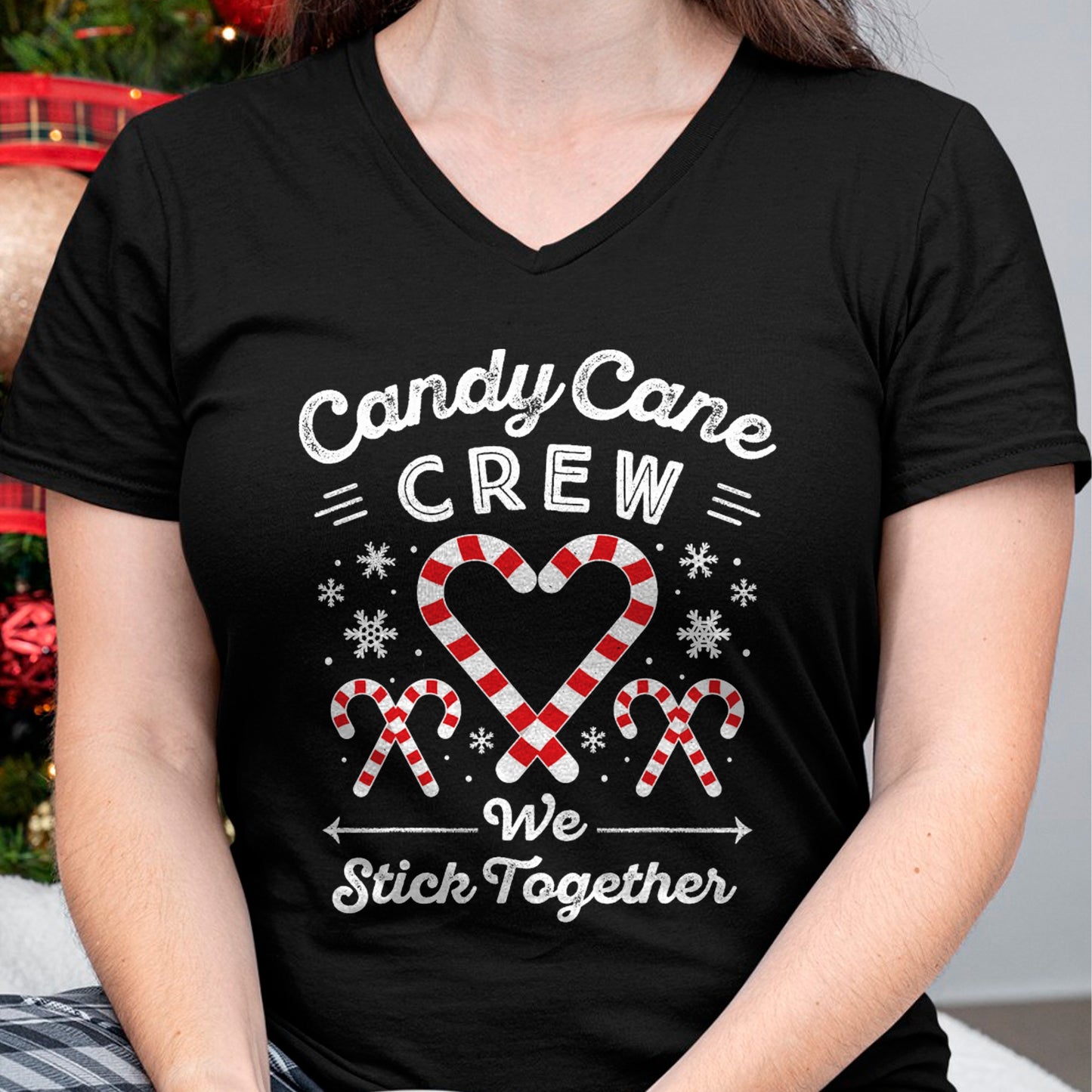 Christmas Candy Cane Heart Holiday Family Matching Pajama PJ T-Shirt - Christmas Unisex T-Shirt/Hoodie/Sweatshirt - NGHL00