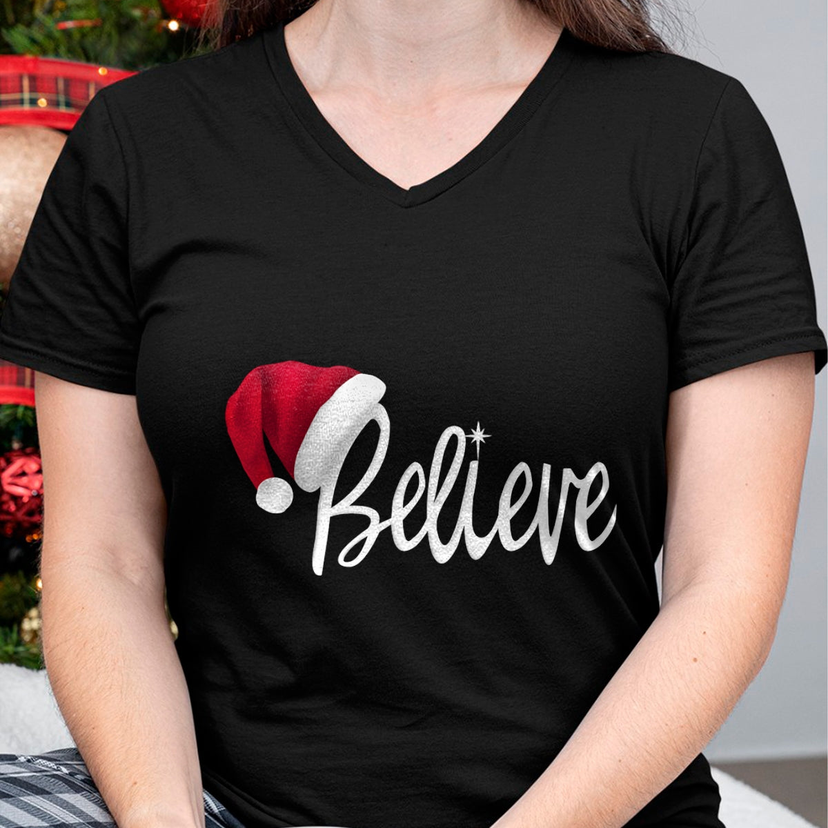 Christmas Long Sleeve T-Shirt - Believe in Santa Claus Shirt - Christmas Unisex T-Shirt/Hoodie/Sweatshirt - NGHL00
