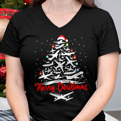Airplane Christmas Tree tshirts T-Shirt - Christmas Unisex T-Shirt/Hoodie/Sweatshirt - NGHL00