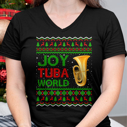 Joy Tuba World Music Lover Xmas Gift Ugly Tuba Christmas T-Shirt - Christmas Unisex T-Shirt/Hoodie/Sweatshirt - NGHL00