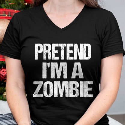 Funny Pretend I'm A Zombie Halloween Costume T-Shirt - Halloween Unisex T-Shirt/Hoodie - NGHL00