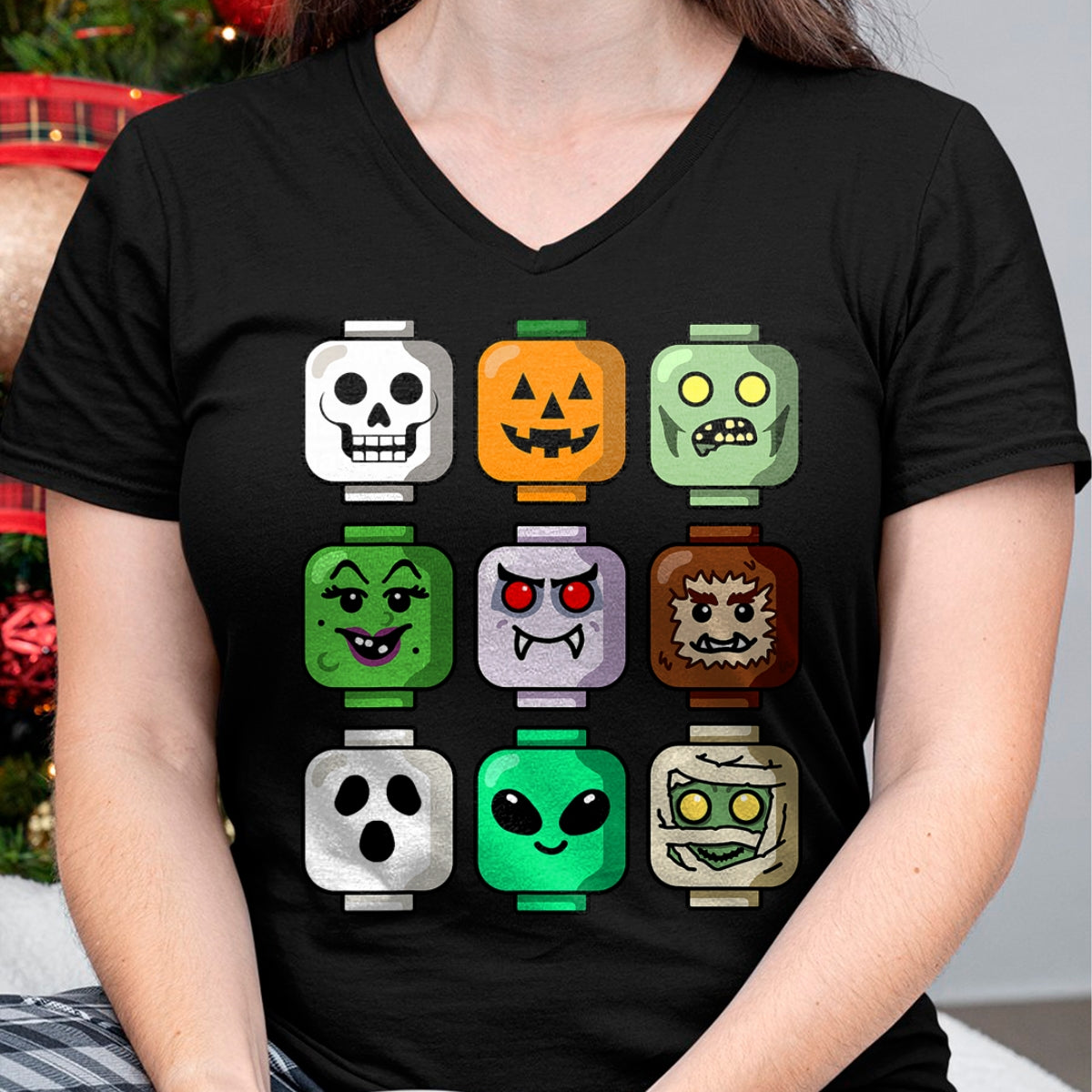 Halloween Building Brick Head Pumpkin Ghost Zombie Boys T-Shirt - Halloween Unisex T-Shirt/Hoodie - NGHL00