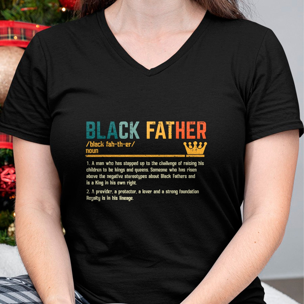 Fathers Day Black Father Definition African American Dad T-Shirt - Gift From Dad Unisex T-Shirt/Hoodie - NGHL00 (SKUT-2310EMAILDS-28)