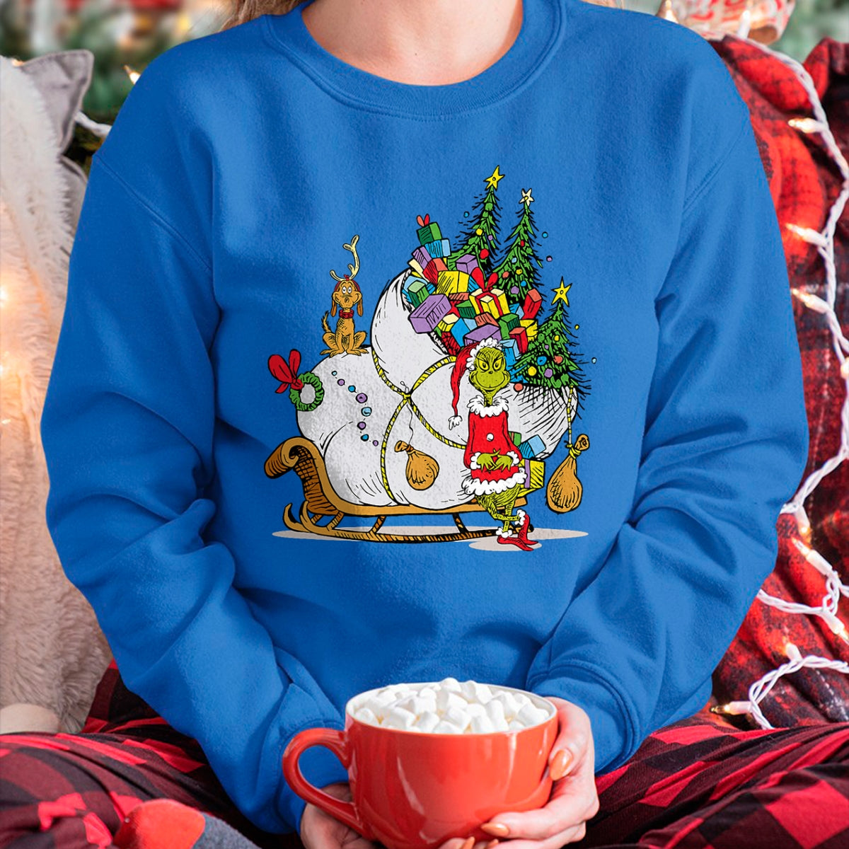 Dr. Seuss Grinch Sleigh T-Shirt - Christmas Unisex T-Shirt/Hoodie/Sweatshirt - NGHL00