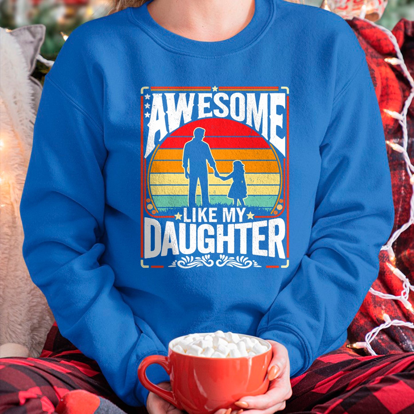 Awesome Like My Daughter Funny Father’s Day Gifts Dad Retro T-Shirt - Gift for Daughter from Dad - NGHL00 Hoodie (SKU-T1410DD-A01)