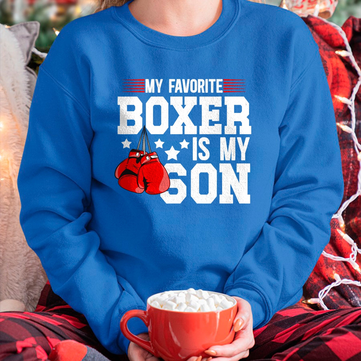My Favorite Boxer Is My Son Boxing Dad Boxing Father T-Shirt - Gift From Dad Unisex T-Shirt/Hoodie - NGHL00 (SKUT-2310EMAILDS-39)