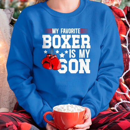 My Favorite Boxer Is My Son Boxing Dad Boxing Father T-Shirt - Gift From Dad Unisex T-Shirt/Hoodie - NGHL00 (SKUT-2310EMAILDS-39)