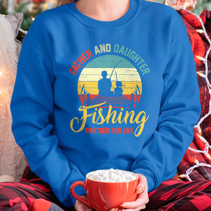 Father Daughter Fishing Partner For Life Retro Matching Dad T-Shirt - Gift for Daughter from Dad - NGHL00 Hoodie (SKU-T1410DD-A04)