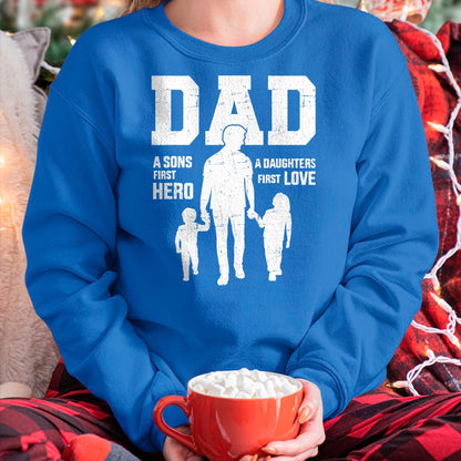 Dad sons first hero daughter love for father's day T-Shirt - Gift From Dad Unisex T-Shirt/Hoodie - NGHL00 (SKUT-2310EMAILDS-11)