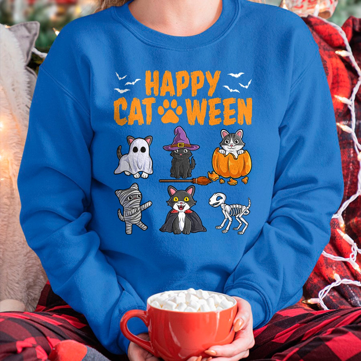 Cats Halloween Spooky Holiday Cute Kitten Cat Halloween T-Shirt - Halloween Unisex T-Shirt/Hoodie - NGHL00