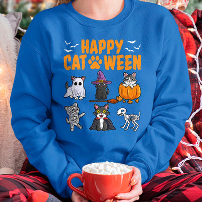 Cats Halloween Spooky Holiday Cute Kitten Cat Halloween T-Shirt - Halloween Unisex T-Shirt/Hoodie - NGHL00