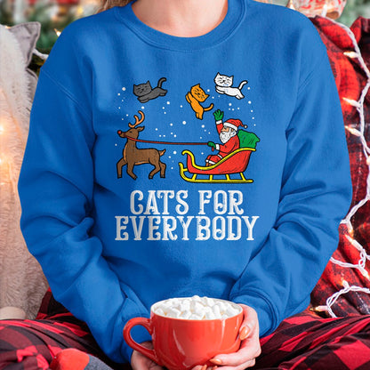 Cats For Everybody Christmas Cat Funny Xmas Women Santa T-Shirt - Christmas Unisex T-Shirt/Hoodie/Sweatshirt - NGHL00