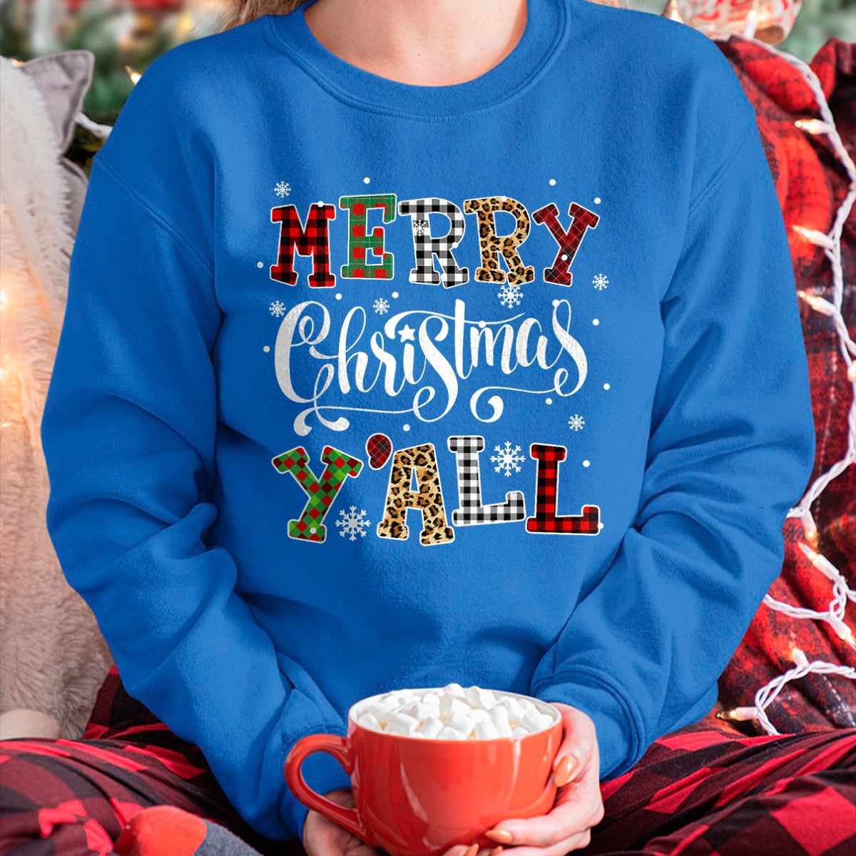 Merry Christmas Ya'll Leopard Buffalo Plaid Pajama Family T-Shirt - Christmas Unisex T-Shirt/Hoodie/Sweatshirt - NGHL00