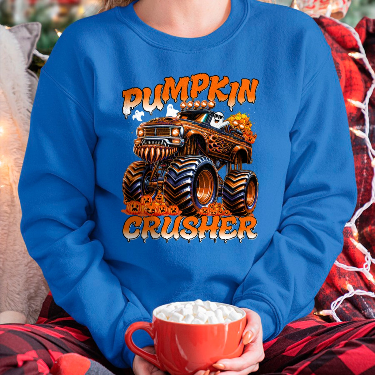 Pumpkin Crusher Monster Truck Ghosts Halloween for Boys T-Shirt - Halloween Unisex T-Shirt/Hoodie - NGHL00
