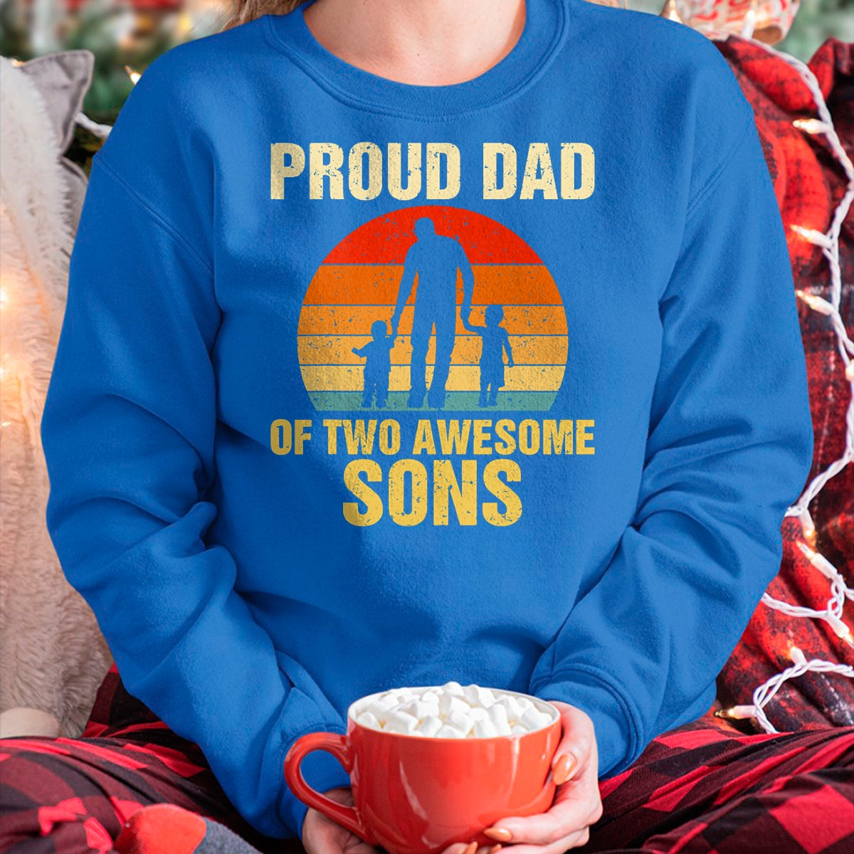Proud Dad Of Two Awesome Sons Dad of 2 Two Boys Best Father T-Shirt - Gift From Dad Unisex T-Shirt/Hoodie - NGHL00 (SKUT-2310EMAILDS-43)
