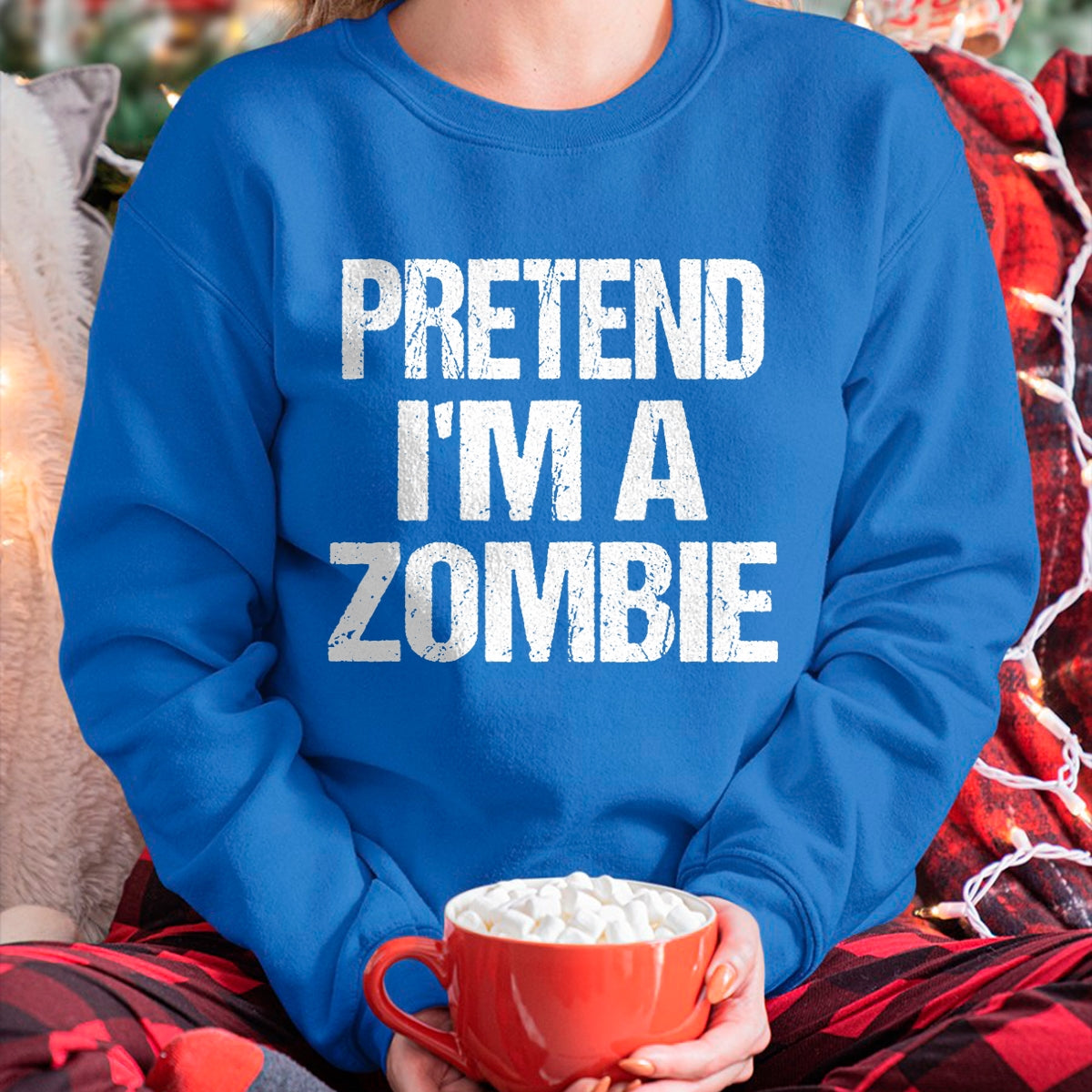 Funny Pretend I'm A Zombie Halloween Costume T-Shirt - Halloween Unisex T-Shirt/Hoodie - NGHL00
