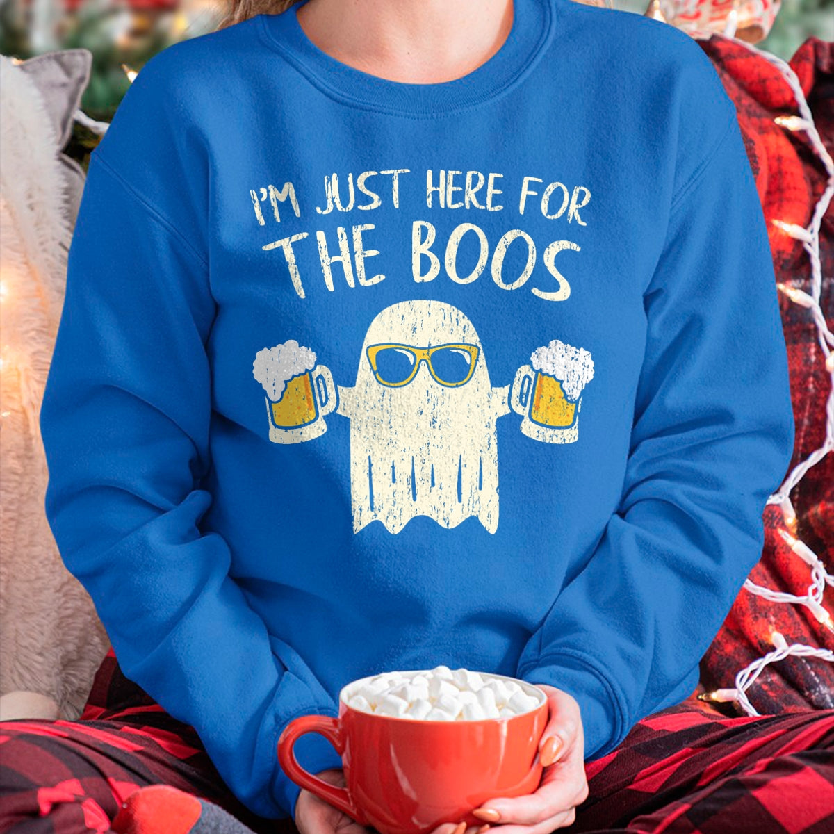 Im Just Here for the Boos Funny Gift Halloween Ghost T-Shirt - Halloween Unisex T-Shirt/Hoodie - NGHL00