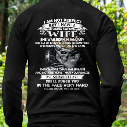 January - I Am Not Perfect But I Have A Freaking Awesome Wife - Gift For Husband From Wife - NGHL01 (SKU06-34-01)