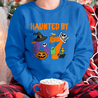 Haunted by 67 – Funny Ghost and Pumpkin Halloween Costume T-Shirt  - Halloween Unisex T-Shirt/Hoodie - NGHL00