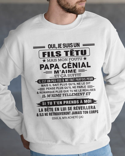 Oui, je suis un garçon têtu – T-shirt | Cadeau d’anniversaire de papa pour son fils - NGHL00 / fr00 (SKU12-260-00)