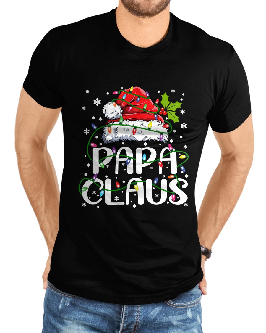 Papa Claus Christmas Lights Pajama Family Matching T-Shirt - Christmas Unisex T-Shirt/Hoodie/Sweatshirt - NGHL00