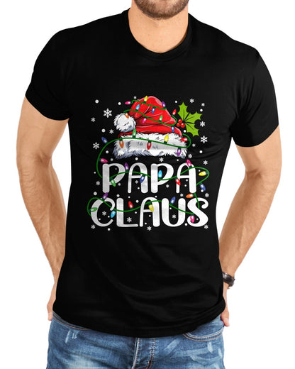 Papa Claus Christmas Lights Pajama Family Matching T-Shirt - Christmas Unisex T-Shirt/Hoodie/Sweatshirt - NGHL00