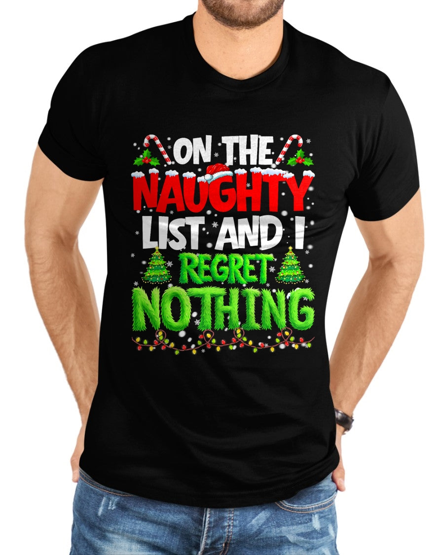 On The Naughty List and Regret Nothing Pjs Christmas Xmas Ki T-Shirt - Christmas Unisex T-Shirt/Hoodie/Sweatshirt - NGHL00