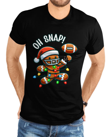Funny Gingerbread Man Pajamas & PJs Xmas Holiday Oh Snap Gingerbreadman Christmas Football T-Shirt - Christmas Unisex T-Shirt/Hoodie/Sweatshirt - NGHL00