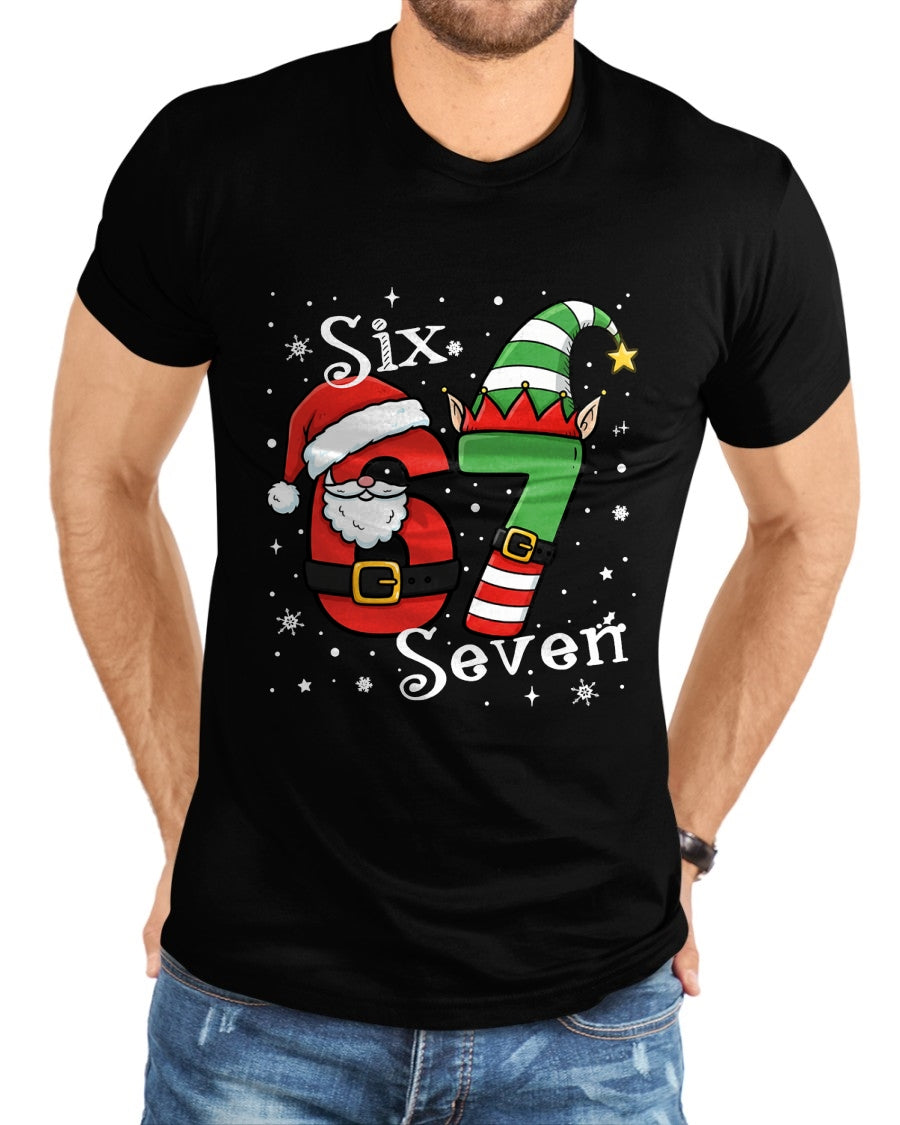 Funny Six Seven 67 Meme 6 7 Elf Santa Christmas Pajamas Kids T-Shirt  - Christmas Unisex T-Shirt/Hoodie/Sweatshirt - NGHL00