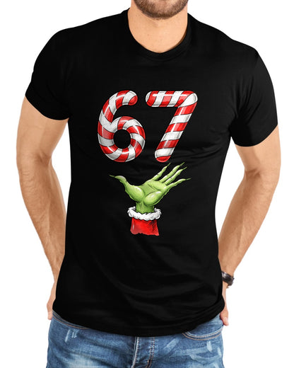 Santa Six Seven 67 Meme Christmas 67 Candy Cane Kids Boys T-Shirt - Christmas Unisex T-Shirt/Hoodie/Sweatshirt - NGHL00