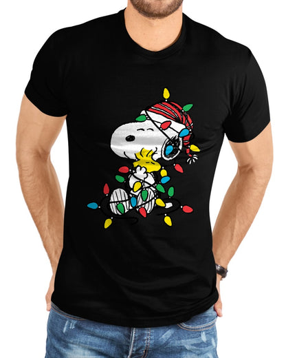 Peanuts - Snoopy Woodstock Christmas Lights T-Shirt - Christmas Unisex T-Shirt/Hoodie/Sweatshirt - NGHL00