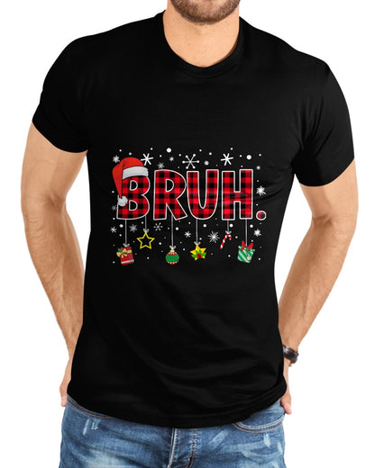 Bruh Funny Christmas Red Plaid Teens Boys Kids Xmas Pajamas T-Shirt - Christmas Unisex T-Shirt/Hoodie/Sweatshirt - NGHL00